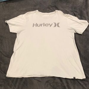 Extremely faded blue almost a grey w a hint of blue. Hurley tee shirt worn in
